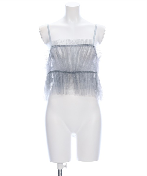 clear（クリア）の「バックリボンラメチュールビスチェ＋Tシャツセット［セットアップ 大人 カジュアル］≪再入荷≫（アンサンブル・レディース・ブラック/オフホワイト/グレー・F）」の5枚目の写真