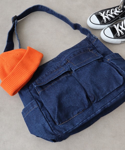 FUNALIVE(ファンアライブ)の「RUCCHE デニムショルダーBAG(ショルダーバッグ・メンズ・ライトブルー/インディゴブルー・F)」の1枚目の写真