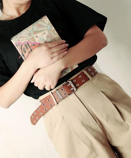 お気に入り数1万人突破】ダブルピン ハトメ ベルト / アイレット