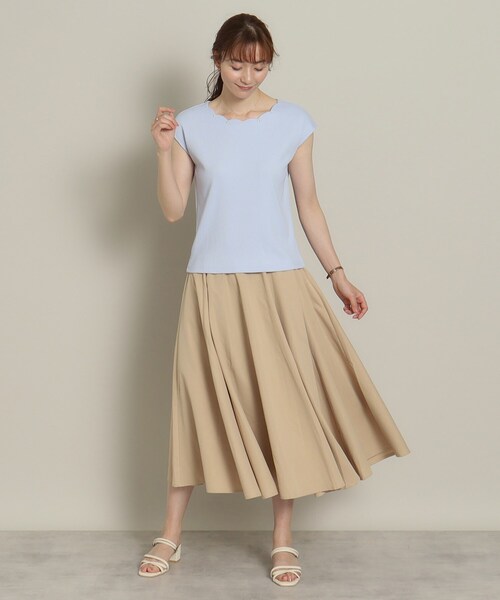 ITS'DEMO（イッツデモ）の「◆【通勤／M・Lサイズ展開／伸縮性あり】ビジュー付きスカラッププルオーバー（Tシャツ/カットソー・レディース・オフホワイト/ピンク/サックスブルー/ブラック・40/38）」の19枚目の写真