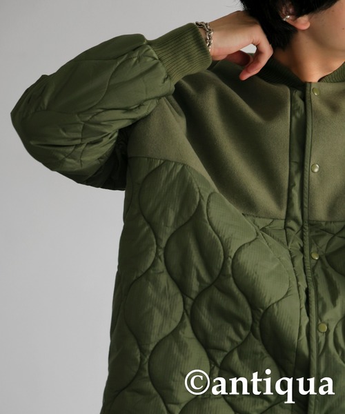 antiqua（アンティカ）の「ショートコート（その他アウター・レディース・カーキ/ブラック/ホワイト・R/P）」の6枚目の写真