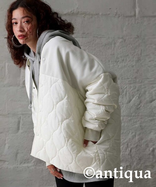 antiqua（アンティカ）の「ショートコート（その他アウター・レディース・カーキ/ブラック/ホワイト・R/P）」の22枚目の写真
