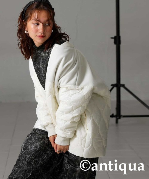 antiqua（アンティカ）の「ショートコート（その他アウター・レディース・カーキ/ブラック/ホワイト・R/P）」の18枚目の写真