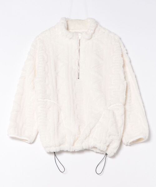 BELLUNA PLUS(ベルーナ)の「<SF>ボア素材ハーフジッププルオーバー(Tシャツ/カットソー・レディース・チャコール/アイボリー・MEDIUM/LARGE/X-LARGE)」の1枚目の写真