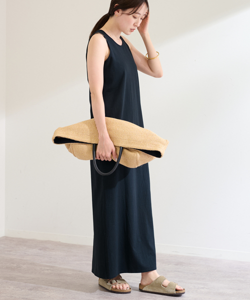 FRAMeWORK(フレームワーク)の「≪追加≫天竺ジャージドレス2(ワンピース・レディース・ブラック/グレー・FREE)」の2枚目の写真