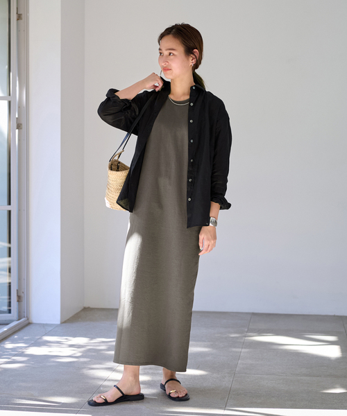 FRAMeWORK(フレームワーク)の「≪追加≫天竺ジャージドレス2(ワンピース・レディース・ブラック/グレー・FREE)」の9枚目の写真