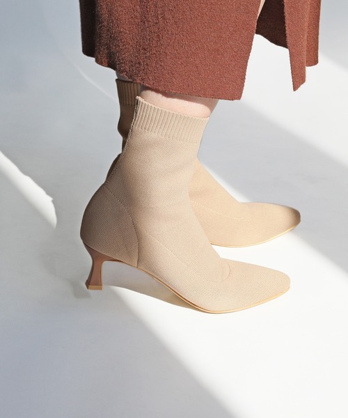 RiiiKa(リーカ)の「【RiiiKa/リーカ】ストレッチニットブーツ(ブーツ・レディース・ベージュ/ブラック/ブラウン系その他・LL/S/M/L)」の1枚目の写真