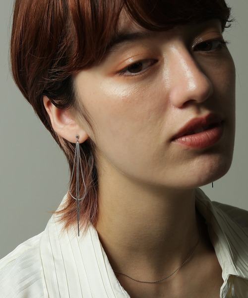 金属アレルギー対応 スネークチェーン ロングピアス サージカル