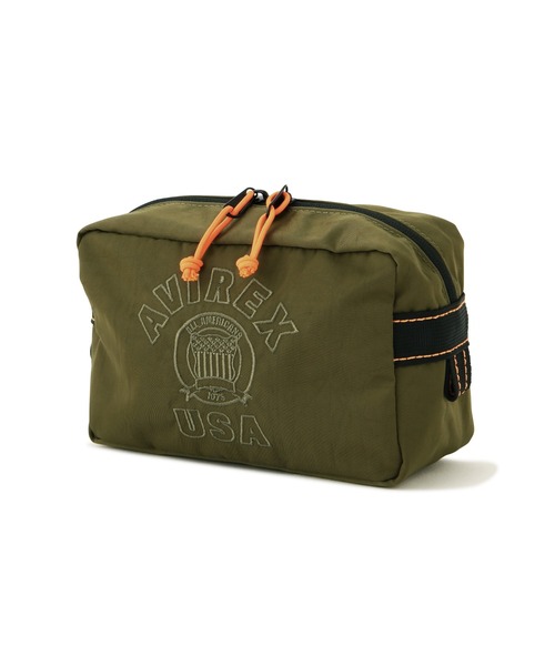 AVIREX(アヴィレックス)の「《直営店限定》SIGNATURE LOGO POUCH/シグネチャーロゴポーチ(ポーチ・レディース・オリーブ/ブラック・F)」の8枚目の写真