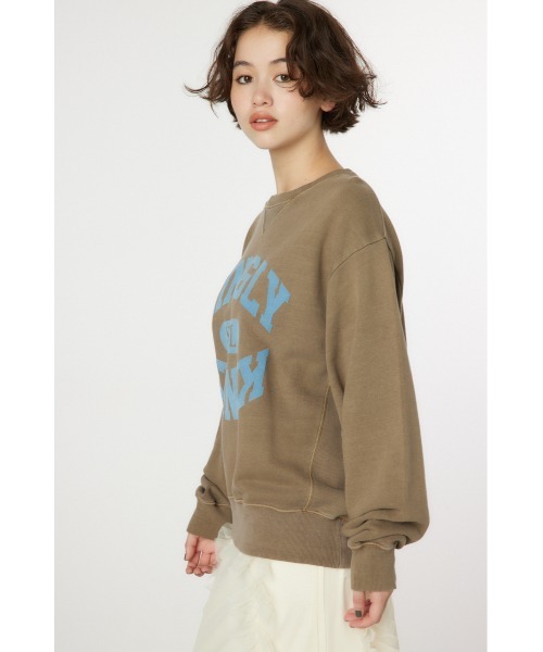 RODEO CROWNS WIDE BOWL（ロデオクラウンズワイドボウル）の「G/O VARIOUS スウェットトップス（スウェット・レディース・イエロー/ピンク/ブラウン/グレー×ホワイト・SMALL/MEDIUM）」の7枚目の写真