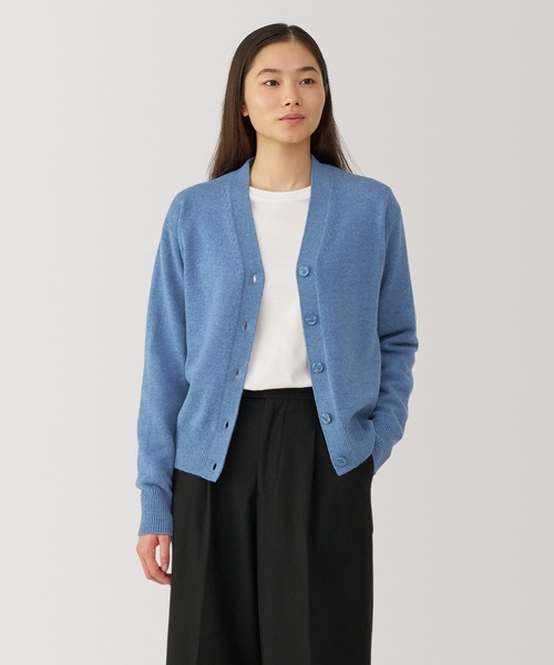 STONE  23SS ミドルゲージ ブラックVネックカーディガン ユニクロ公式 | ミドルゲージVネックカーディガン