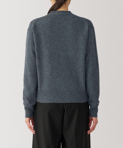 STONE  23SS ミドルゲージ ブラックVネックカーディガン ユニクロ公式 | ミドルゲージVネックカーディガン