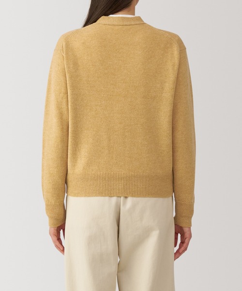 セール】婦人 洗えるウールミドルゲージVネックカーディガン