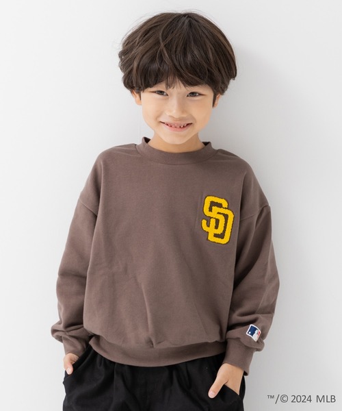 MLB（メジャーリーグベースボール）の「MLB ロゴ トレーナー（スウェット・キッズ・杢グレー/ホワイト/モカ/オートミール/ネイビー・90cm/100cm/110cm/120cm/130cm/140cm/150cm/160cm）」の4枚目の写真