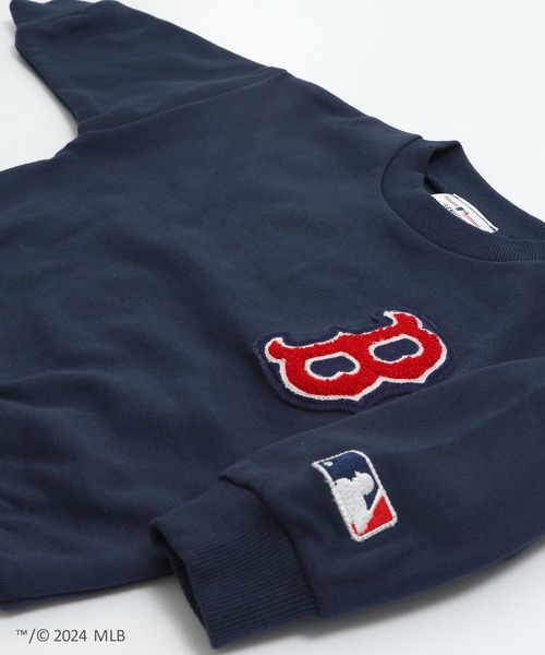 MLB（メジャーリーグベースボール）の「MLB ロゴ トレーナー（スウェット・キッズ・杢グレー/ホワイト/モカ/オートミール/ネイビー・90cm/100cm/110cm/120cm/130cm/140cm/150cm/160cm）」の6枚目の写真