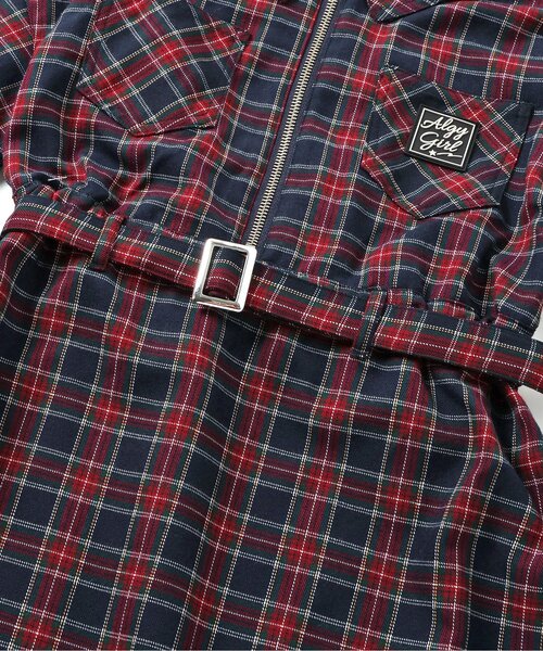 algy(アルジー)の「ジップシャツワンピ(シャツワンピース・キッズ・ブラック/レッド/グレー・XX-SMALL/X-SMALL/MEDIUM/SMALL)」の14枚目の写真