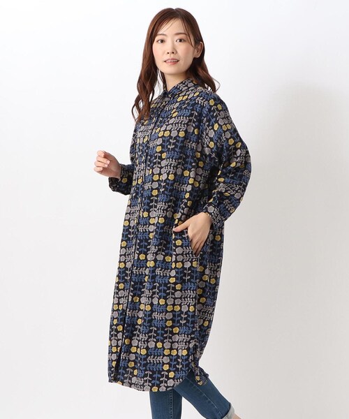 one'sterrace(ワンズテラス)の「クミハナ シャツワンピース(ワンピース・レディース・ブラック系8/グレー系4/ブルー系その他7・00)」の2枚目の写真