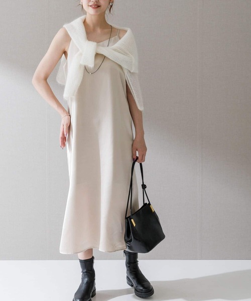 URBAN RESEARCH ROSSO WOMEN（アーバンリサーチ　ロッソ）の「サテンキャミワンピース（ワンピース・レディース・ブルー系その他/ブラウン系その他/ライトベージュ・FREE）」の6枚目の写真