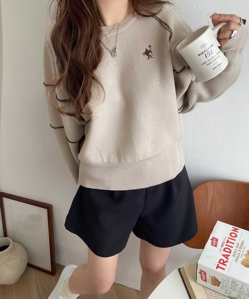 【美品】ダブルアールエル コットンニット 長袖 ジャガード インディゴ M 希少 resize_image.php?image=