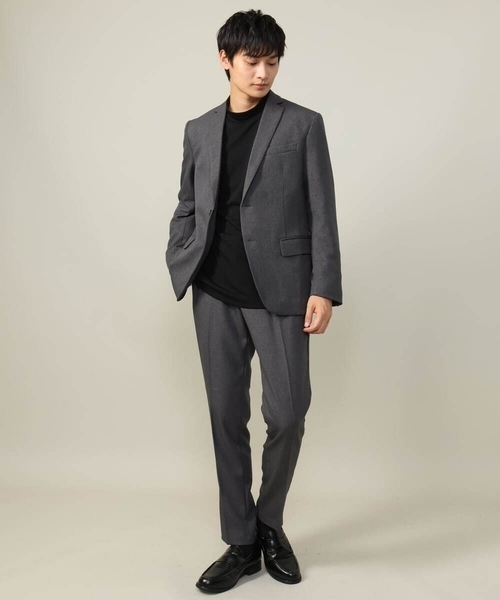 a.v.v（アーヴェヴェ）の「【ジャケインにオススメ】ポンチモックネックカットソー（Tシャツ/カットソー・メンズ・ブラウン/ホワイト/ブラック/グレー・44/48/46/50）」の13枚目の写真