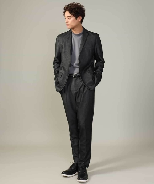 a.v.v（アーヴェヴェ）の「【ジャケインにオススメ】ポンチモックネックカットソー（Tシャツ/カットソー・メンズ・ブラウン/ホワイト/ブラック/グレー・44/48/46/50）」の14枚目の写真