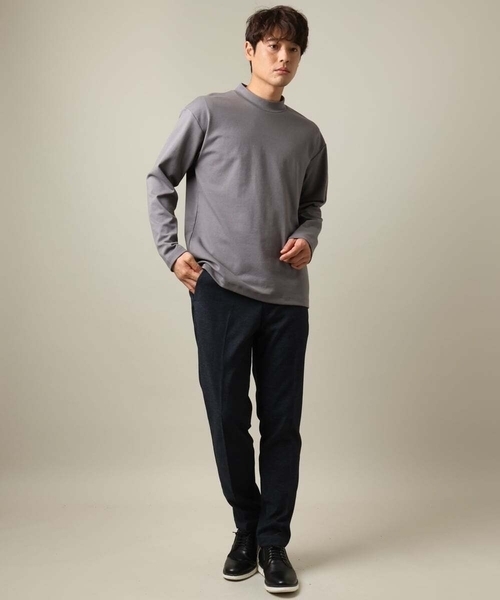 a.v.v（アーヴェヴェ）の「【ジャケインにオススメ】ポンチモックネックカットソー（Tシャツ/カットソー・メンズ・ブラウン/ホワイト/ブラック/グレー・44/48/46/50）」の17枚目の写真