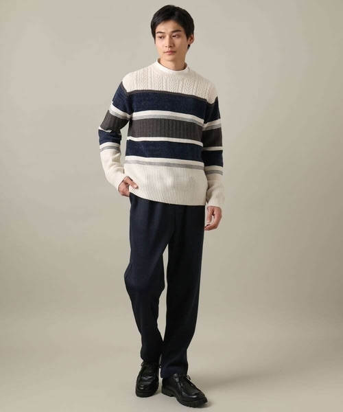 a.v.v（アーヴェヴェ）の「【ジャケインにオススメ】ポンチモックネックカットソー（Tシャツ/カットソー・メンズ・ブラウン/ホワイト/ブラック/グレー・44/48/46/50）」の11枚目の写真