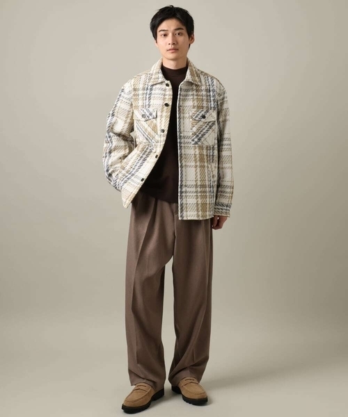 a.v.v（アーヴェヴェ）の「【ジャケインにオススメ】ポンチモックネックカットソー（Tシャツ/カットソー・メンズ・ブラウン/ホワイト/ブラック/グレー・44/48/46/50）」の15枚目の写真