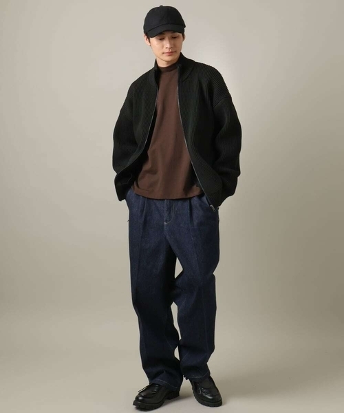 a.v.v（アーヴェヴェ）の「【ジャケインにオススメ】ポンチモックネックカットソー（Tシャツ/カットソー・メンズ・ブラウン/ホワイト/ブラック/グレー・44/48/46/50）」の19枚目の写真