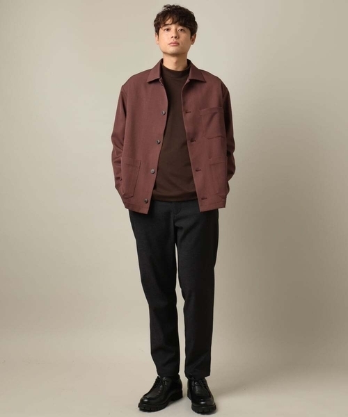 a.v.v（アーヴェヴェ）の「【ジャケインにオススメ】ポンチモックネックカットソー（Tシャツ/カットソー・メンズ・ブラウン/ホワイト/ブラック/グレー・44/48/46/50）」の20枚目の写真