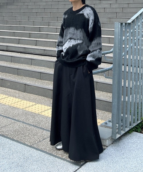 mando  小紋柄 サイドラインパンツ 2  黒 mando 小紋柄 サイドラインパンツ 2 黒