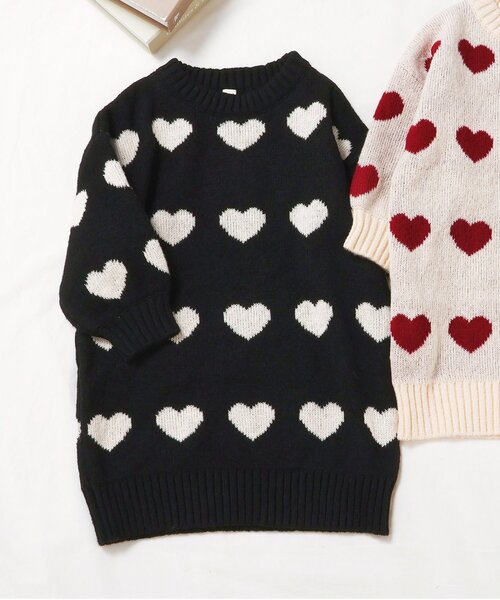 apres les cours（アプレレクール）の「【WEB限定】ハートニット