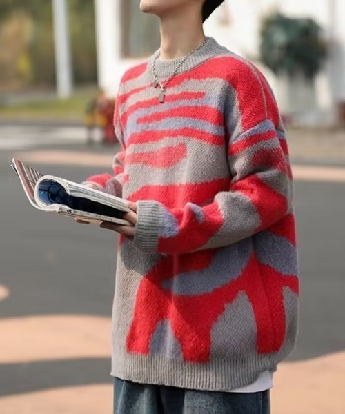 MGV（エムジーヴィー）の「ストリートグラデーションニット（ニット/セーター・メンズ・グリーン/レッド・LARGE/X-LARGE/MEDIUM）」の11枚目の写真