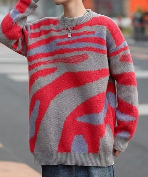 MGV（エムジーヴィー）の「ストリートグラデーションニット（ニット/セーター・メンズ・グリーン/レッド・LARGE/X-LARGE/MEDIUM）」の9枚目の写真