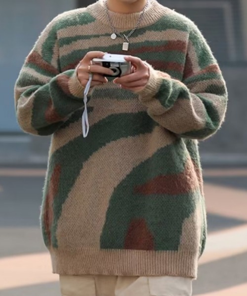 MGV（エムジーヴィー）の「ストリートグラデーションニット（ニット/セーター・メンズ・グリーン/レッド・LARGE/X-LARGE/MEDIUM）」の8枚目の写真