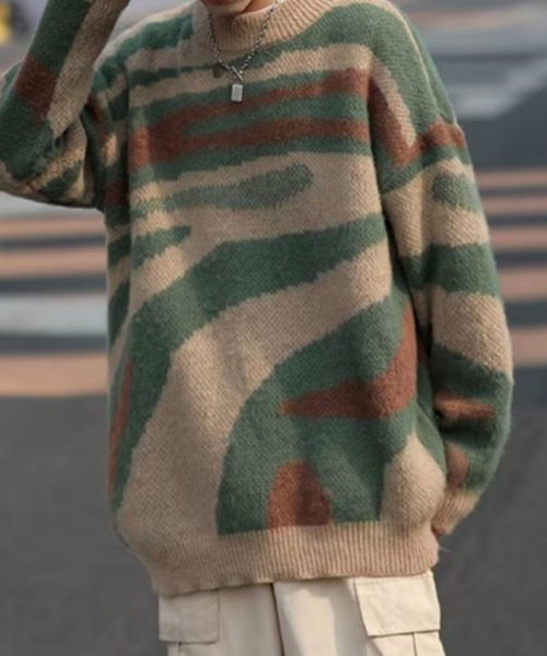 MGV（エムジーヴィー）の「ストリートグラデーションニット（ニット/セーター・メンズ・グリーン/レッド・LARGE/X-LARGE/MEDIUM）」の6枚目の写真