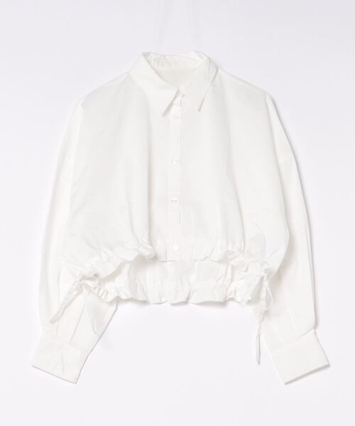 STYLEBLOCK（スタイルブロック）の「TCブロードギャザーショートブラウス（シャツ/ブラウス・レディース・ブルー/チャコールグレー/ホワイト/ベージュ・M）」の2枚目の写真