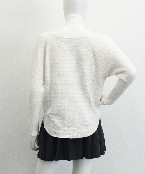 Miniministore(ミニミニストア)の「ラウンドスリットニット Vネック(ニット/セーター・レディース・ホワイト/ピンク/ベージュ/ブラック・FREE)」の14枚目の写真