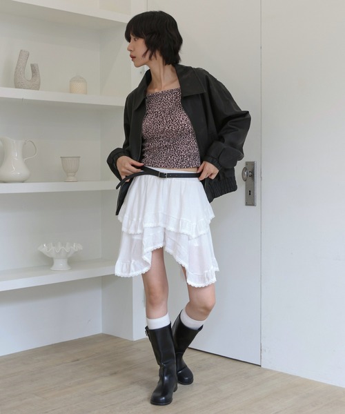 MIDAカットソー レイヤード レオパード MIDAカットソー レイヤード レオパード
