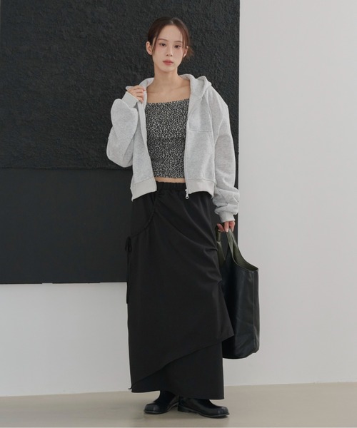 UNE MANSION（ユヌマンション）の「【レイヤードインナーとしても活躍！】ユニークレオパードキャミソール（キャミソール・レディース・ブラック/ブラウン/ピンク・FREE）」の5枚目の写真