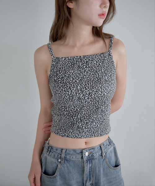 UNE MANSION（ユヌマンション）の「【レイヤードインナーとしても活躍！】ユニークレオパードキャミソール（キャミソール・レディース・ブラック/ブラウン/ピンク・FREE）」の21枚目の写真
