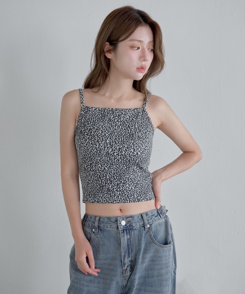UNE MANSION（ユヌマンション）の「【レイヤードインナーとしても活躍！】ユニークレオパードキャミソール（キャミソール・レディース・ブラック/ブラウン/ピンク・FREE）」の19枚目の写真