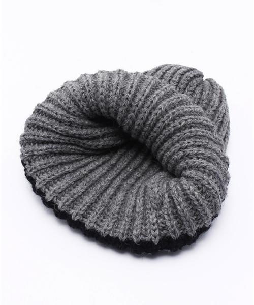 HIGHLAND 2000(ハイランドトゥーサウザンド)の「HIGHLAND 2000/カラーラインリブニット帽(ニットキャップ/ビーニー・レディース・ホワイト/グレー・FREE)」の4枚目の写真