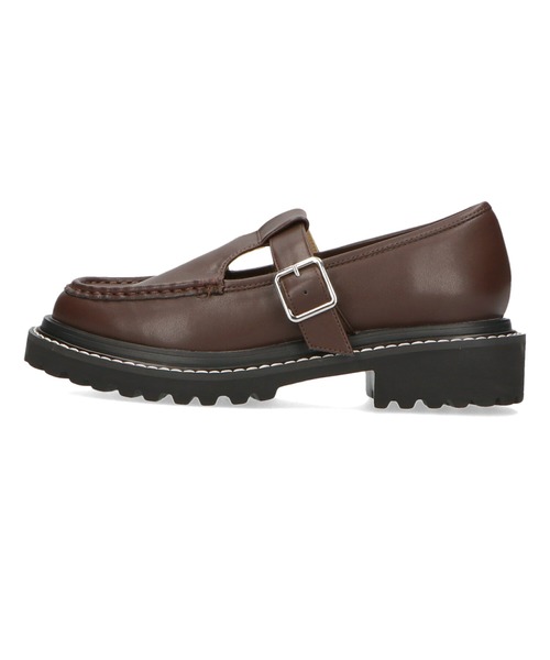 ORiental TRaffic（オリエンタルトラフィック）の「Tストラップシューズ 31382（モカシン/デッキシューズ・レディース・ブラウン/ブラック・35/36/37/38/39）」の3枚目の写真