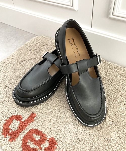 ORiental TRaffic（オリエンタルトラフィック）の「Tストラップシューズ 31382（モカシン/デッキシューズ・レディース・ブラウン/ブラック・35/36/37/38/39）」の21枚目の写真