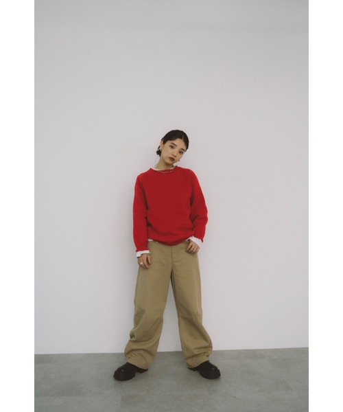 DRWCYS（ドロシーズ）の「ミドルゲージクルーニット（ニット/セーター・レディース・ホワイト/レッド・FREE）」の9枚目の写真