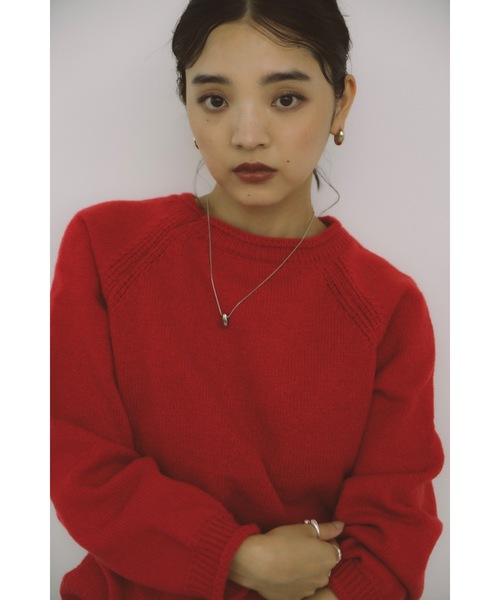 DRWCYS（ドロシーズ）の「ミドルゲージクルーニット（ニット/セーター・レディース・ホワイト/レッド・FREE）」の8枚目の写真