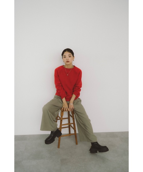 DRWCYS（ドロシーズ）の「ミドルゲージクルーニット（ニット/セーター・レディース・ホワイト/レッド・FREE）」の10枚目の写真