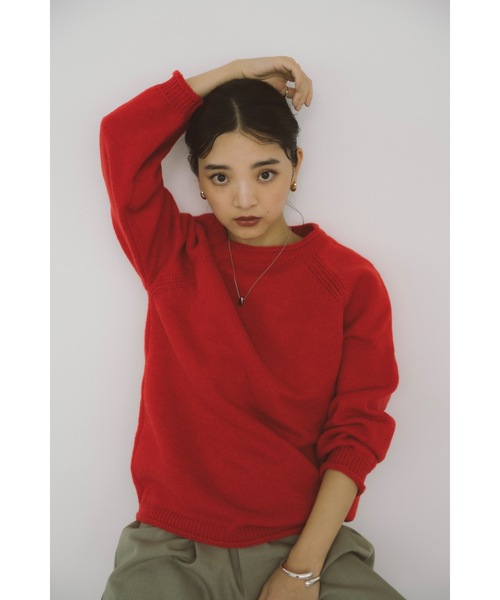 DRWCYS（ドロシーズ）の「ミドルゲージクルーニット（ニット/セーター・レディース・ホワイト/レッド・FREE）」の7枚目の写真