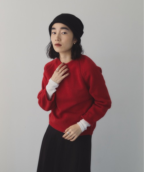 DRWCYS（ドロシーズ）の「ミドルゲージクルーニット（ニット/セーター・レディース・ホワイト/レッド・FREE）」の4枚目の写真